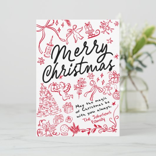 Whimsical Frohe Weihnachtskarte Feiertagskarte (Stehend Vorderseite)