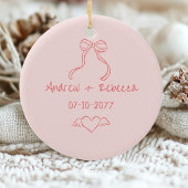 Whimsical fröhlich und verheiratet handgezogene Bu Keramik Ornament