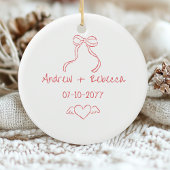 Whimsical fröhlich und verheiratet handgezogene Bu Keramik Ornament