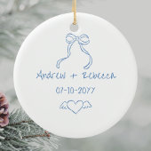 Whimsical fröhlich und verheiratet handgezogene Bu Keramik Ornament