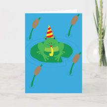 Whimsical Frosch Birthday Card, Frosch Birthday Ca