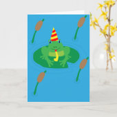 Whimsical Frosch Birthday Card, Frosch Birthday Ca Karte (Gelbe Blume)