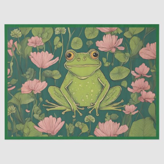 Whimsical Frosch Charm Seidenpapier (Vorderseite)