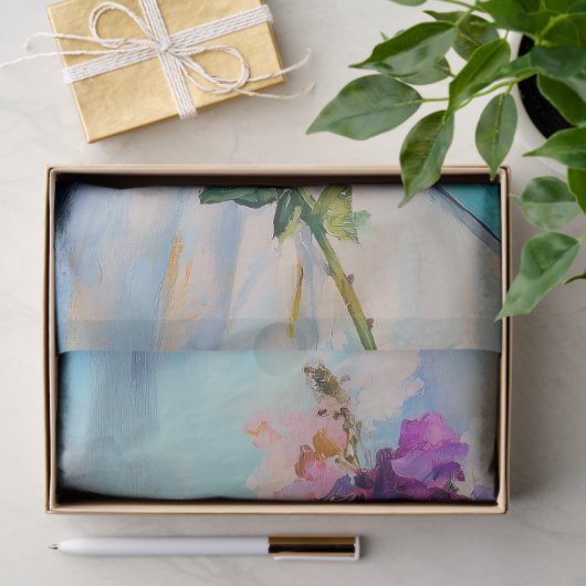 Whimsical Frosch in Blumenhutdekoupage Seidenpapier (Geschenk)