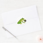 Whimsical Frosch Palming und Acht Ball Runder Aufkleber (Umschlag)