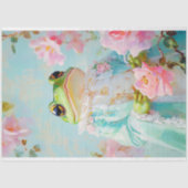 Whimsical Frosch Princess Floral Art Decoupage Seidenpapier (Vorderseite)