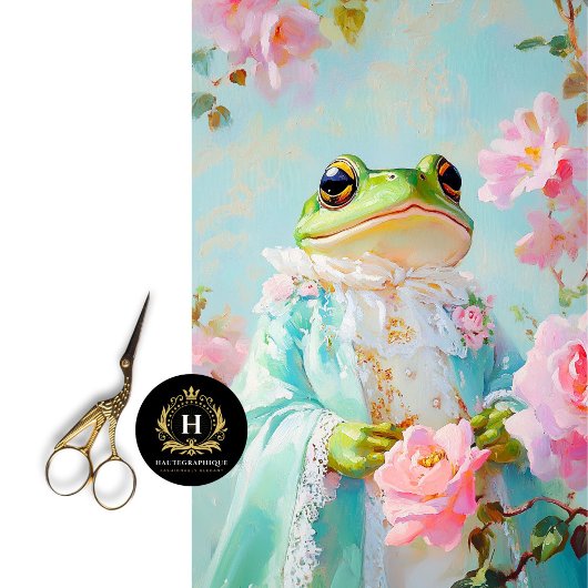 Whimsical Frosch Princess Floral Art Decoupage Seidenpapier
