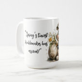 Whimsical Frühlingsküken-Design Kaffeetasse (Vorderseite Links)