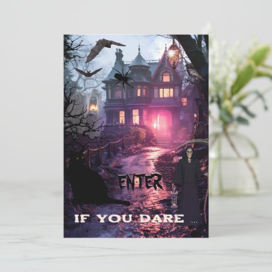 Whimsical Fun Beängstigendes Halloween-Party Einladung (Stehend Vorderseite)