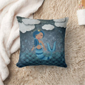 Whimsical Fun Blau und Türkis Meerjungfrau und Mee Kissen (Decke)