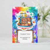 Whimsical Fun Chemistry Scientist zum Geburtstag Dankeskarte (Stehend Vorderseite)