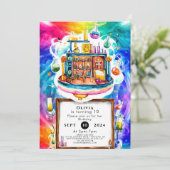 Whimsical Fun Chemistry Scientist zum Geburtstag Einladung (Stehend Vorderseite)