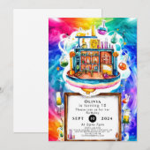 Whimsical Fun Chemistry Scientist zum Geburtstag Einladung (Vorne/Hinten)