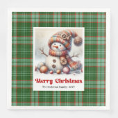 Whimsical Fun Christmas Snowman Editable Napkins  Serviette (Vorderseite)