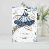 Whimsical Fun Circus Geburtstag Dankeskarte (Stehend Vorderseite)