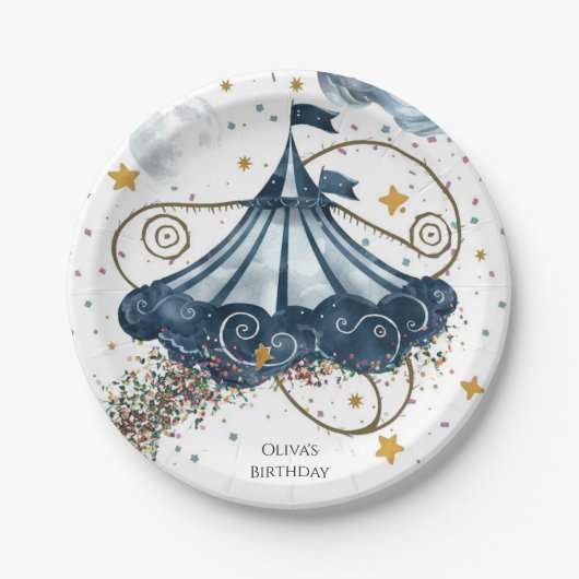 Whimsical Fun Circus Geburtstag Pappteller (Vorderseite)