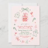 Whimsical Fun Cookies & Cocktails Weihnachts-Party Einladung (Vorderseite)