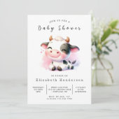 Whimsical Fun Cow Baby Dusche Einladung (Stehend Vorderseite)