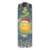 Whimsical Fun filled Solar System Christmas Party Thermosbecher (Vorderseite)