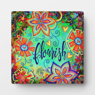 Whimsical Fun Floral BoHo Blüh Easel Fotoplatte