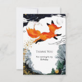 Whimsical Fun Fox Geburtstag Dankeskarte (Vorderseite)