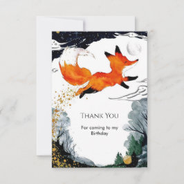 Whimsical Fun Fox Geburtstag Dankeskarte