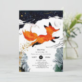 Whimsical Fun Fox Geburtstag Einladung (Stehend Vorderseite)