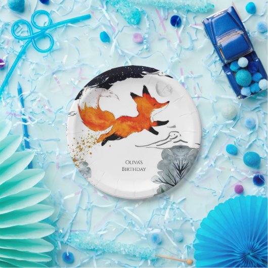 Whimsical Fun Fox Geburtstag Pappteller (Party)