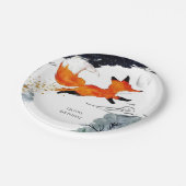 Whimsical Fun Fox Geburtstag Pappteller (Schrägansicht)