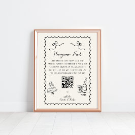 Whimsical Fun French Wedding Honeymoon Fund Sign Poster