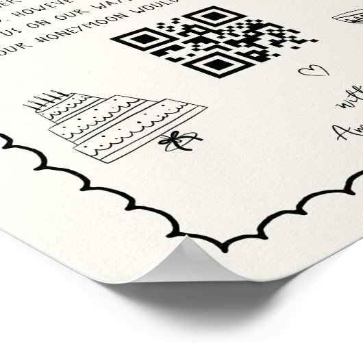 Whimsical Fun French Wedding Honeymoon Fund Sign Poster (Ecke)