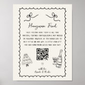 Whimsical Fun French Wedding Honeymoon Fund Sign Poster (Vorne)
