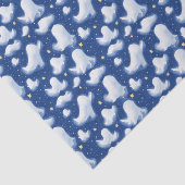 Whimsical Fun Ghost Blue Sky Halloween Night Stars Seidenpapier (Ausschnitt)