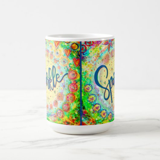 Whimsical Fun Girly Niedlich Sparkle Inspirierend Kaffeetasse (Mittel)