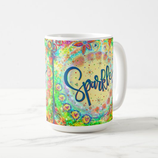 Whimsical Fun Girly Niedlich Sparkle Inspirierend Kaffeetasse (VorderseiteRechts)