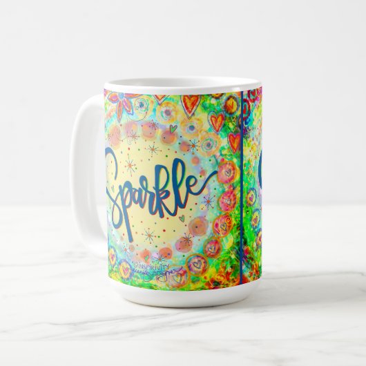 Whimsical Fun Girly Niedlich Sparkle Inspirierend Kaffeetasse (Vorderseite Links)