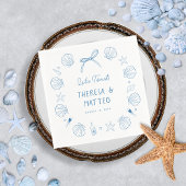 Whimsical Fun Hand Drawn Nautical Coastal Hochzeit Serviette