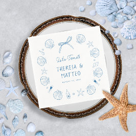 Whimsical Fun Hand Drawn Nautical Coastal Hochzeit Serviette