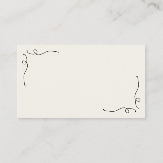 Whimsical Fun Hand gezogen Französisch Hochzeitsfl Platzkarte (Rückseite)