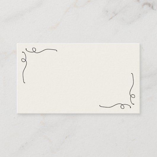 Whimsical Fun Hand gezogen Französisch Hochzeitsfl Platzkarte (Vorderseite)