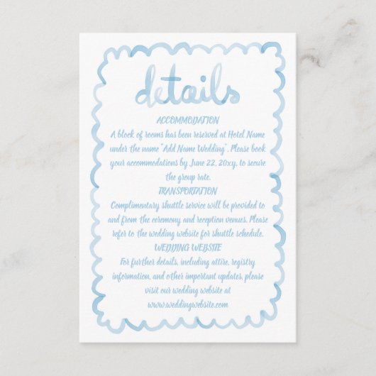 Whimsical Fun Hand Illustrierten Dusk Blue Frame Begleitkarte (Vorderseite)