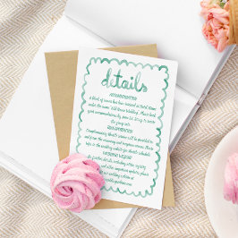 Whimsical Fun Hand Illustrierten Olivenöle Grünrah Begleitkarte