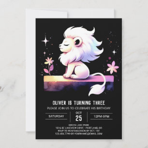 Whimsical Fun Lion Birthday Einladung