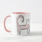 Whimsical Fun Rosa Florale Katze Think Pink Tasse (Links)