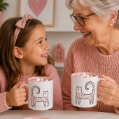 Whimsical Fun Rosa Florale Katze Think Pink Tasse
