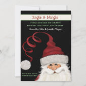 Whimsical Fun Santa Custom Red Green Weihnachten Einladung (Vorderseite)