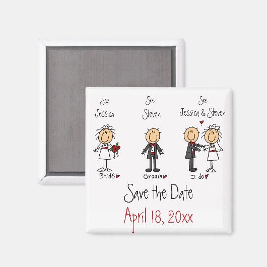 Whimsical Fun Save the Date Magnet (Vorderseite/Rückseite)