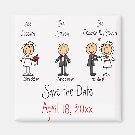 Whimsical Fun Save the Date Magnet (Vorne)