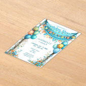 Whimsical Fun Teal Birthday  Acryleinladungen (Ablage )