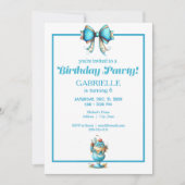 Whimsical Fun Teal Birthday Einladung (Vorderseite)